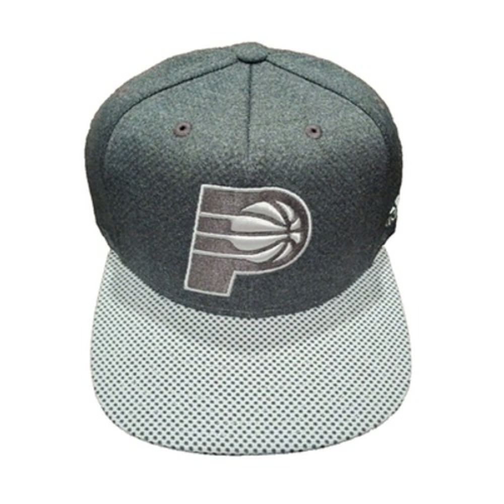 Indiania Pacers Adidas Gray Polka Dot Bill Structured Snapback Flat Bill Hat